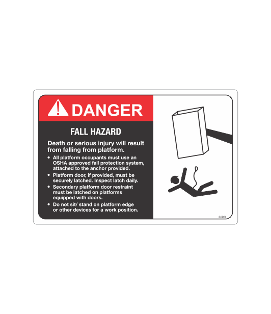 SSD30 - DANGER FALL HAZARD