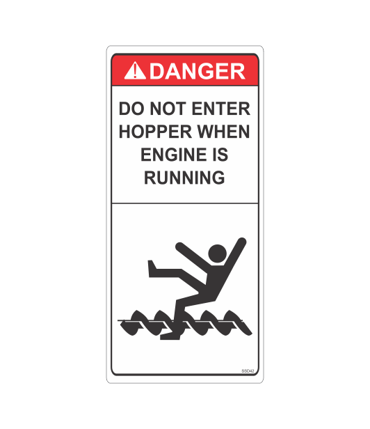 SSD42 - DANGER DO NOT ENTER HOPPER