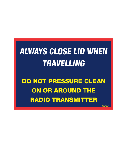 SSG04 - ALWAYS CLOSE LID WHEN TRAVELLING