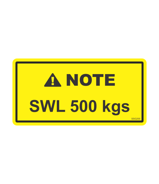 SSG255 - NOTE SWL 500KGS