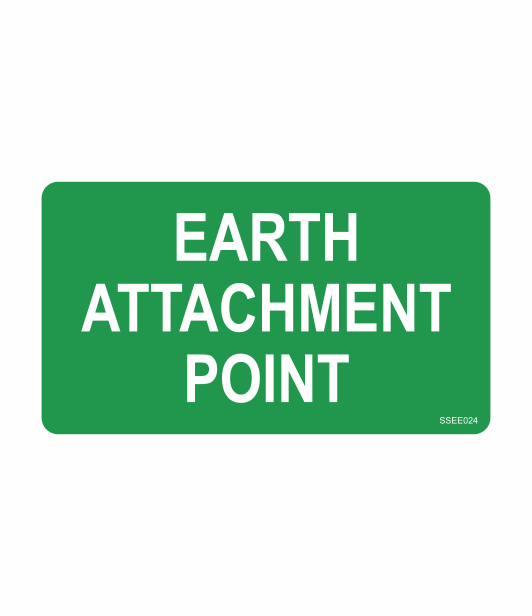 SSEE024 - EARTH ATTACHMENT POINT SAFETY STICKER