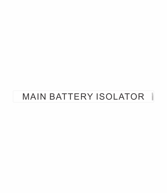 SSEE077 - MAIN BATTERY ISOLATOR SAFETY STICKER