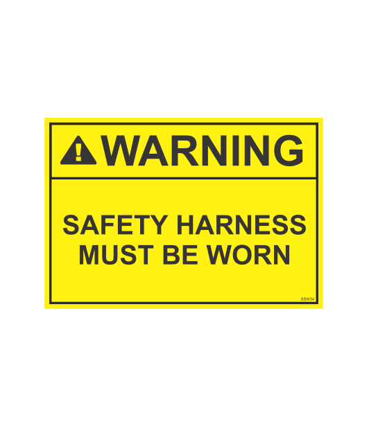 SSW34 - WARNING SAFETY HARNESS