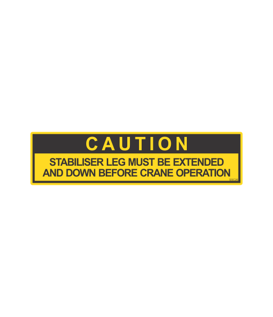 SSC26 - CAUTION STABILISER LEG