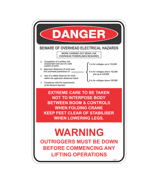 SSD16 - DANGER BEWARE OVERHEAD ELECTRICAL