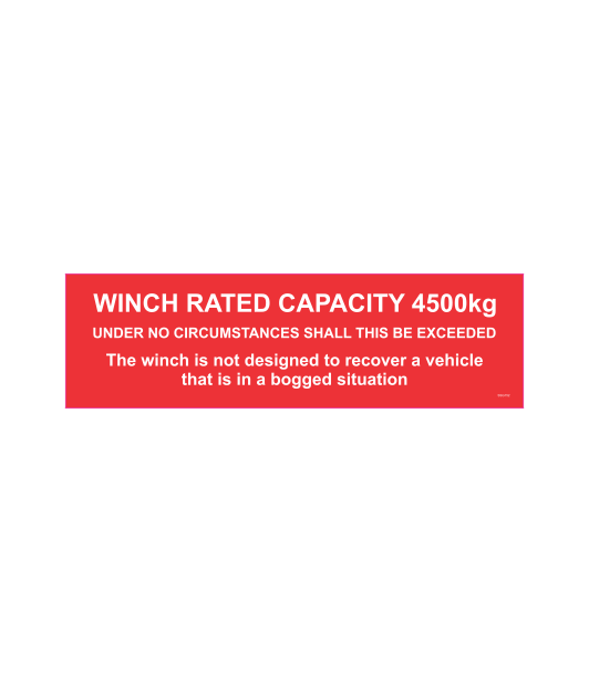 SSG152 - WINCH RATED CAPACITY
