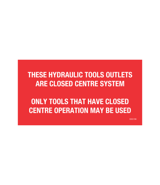 SSG196 - CLOSED CENTRE SYSTEM HYDRAULIC TOOLS