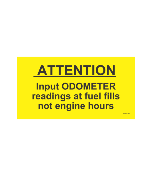 SSG198 - ATTENTION INPUT ODOMETER READINGS