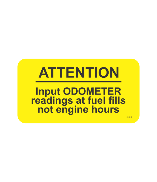 SSG215 - INPUT ODOMETER READINGS