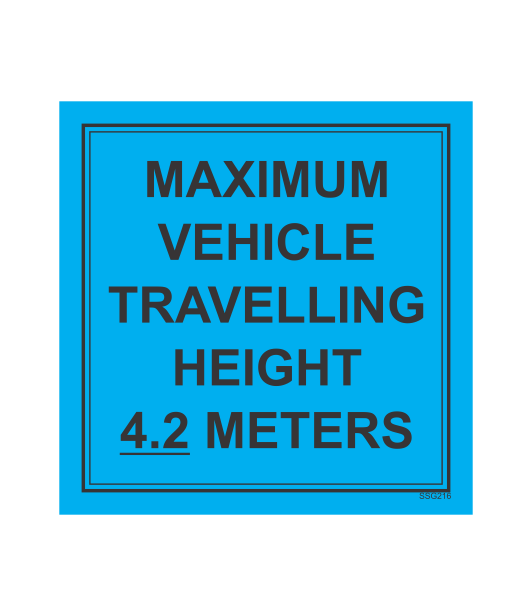 SSG216 - MAXIMUM VEHICLE TRAVELLING HEIGHT