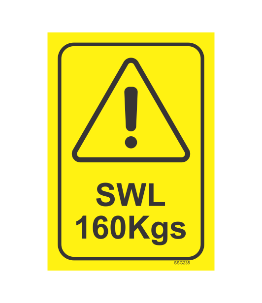 SSG235 - CAUTION SWL 160KGS – Sticksafe