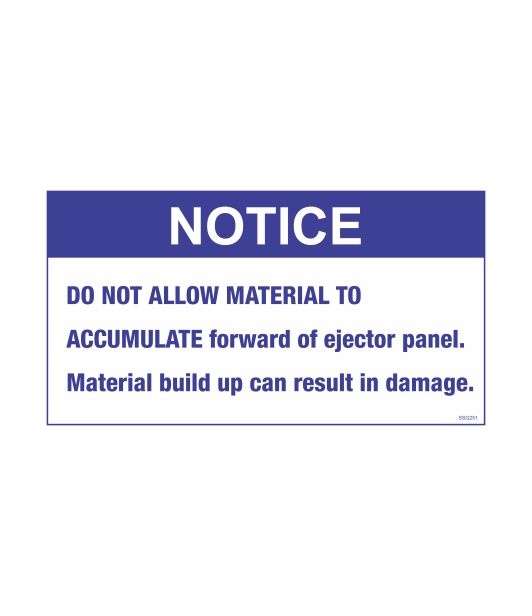 SSG251 - NOTICE DO NOT ALLOW MATERIAL