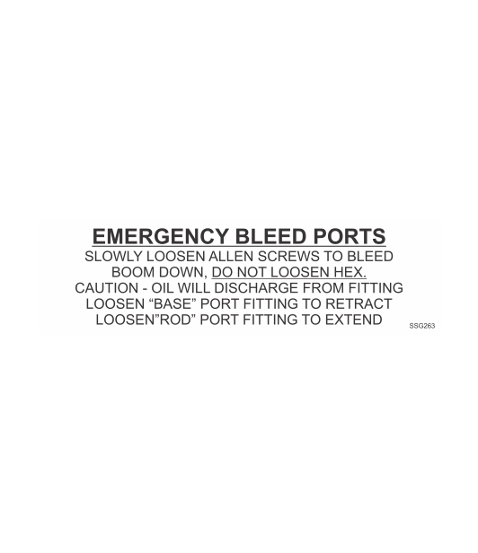 SSG263 - EMERGENCY BLEED PORTS