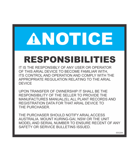 SSG264 - NOTICE RESPONSIBILITIES