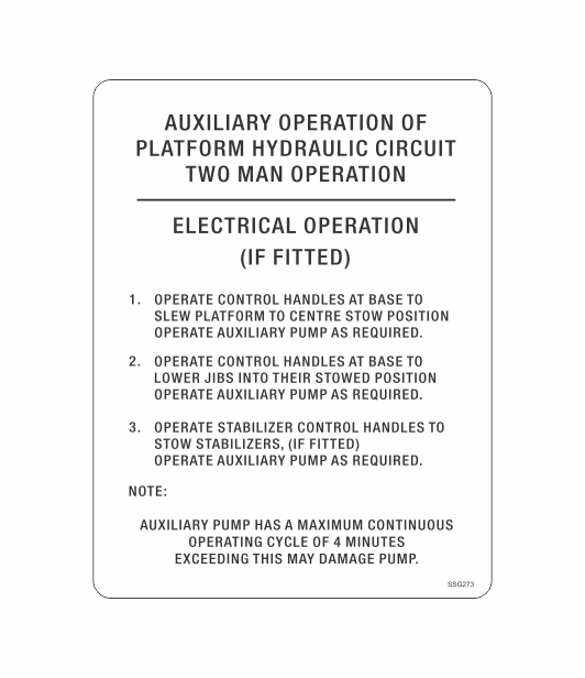 SSG273 - AUXILIARY OPERATION