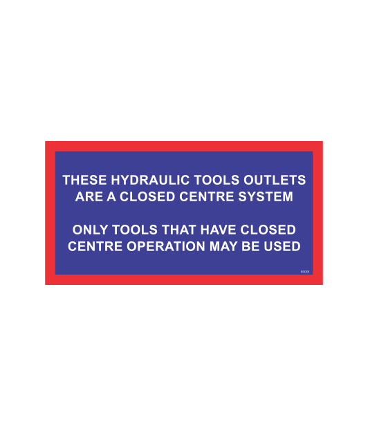 SSG59 - HYDRAULIC TOOLS OUTLETS CLOSED CENTRE SYSTEM