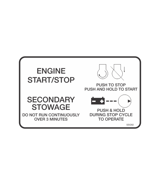 SSG92 - ENGINE START/STOP SECONDARY STOWAGE