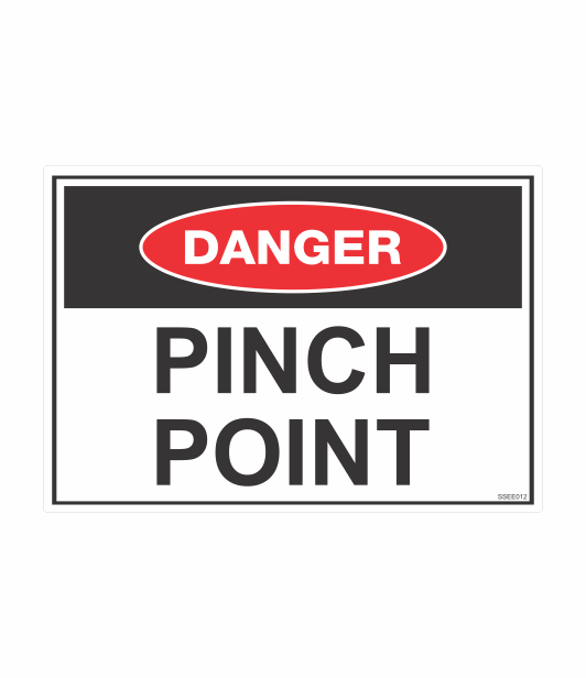 SSEE012 - DANGER PINCH POINT SAFETY STICKER – Sticksafe