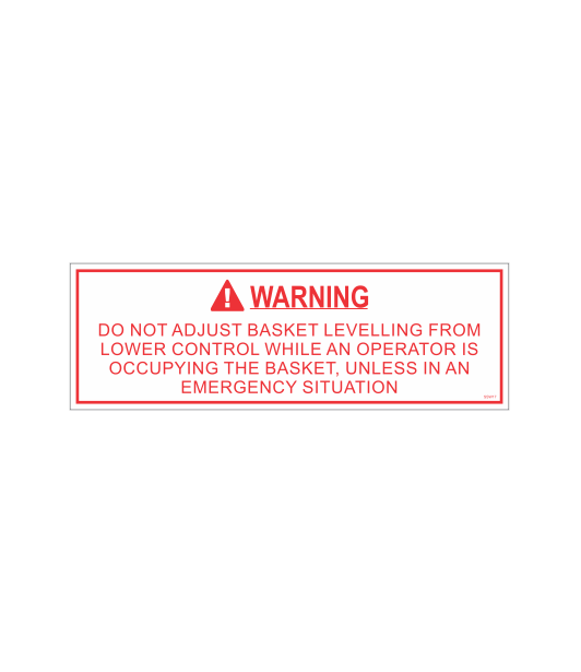 SSW17 - WARNING DO NOT ADJUST BASKET LEVELLING