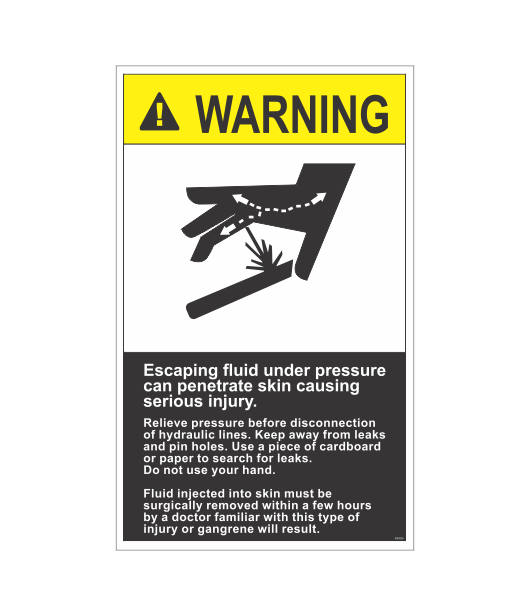 SSW23 - WARNING ESCAPING FLUID